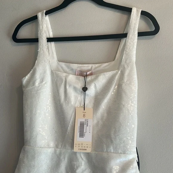 NWT Club L London Sequin Square Neck Mini Dress - Picture 4 of 9